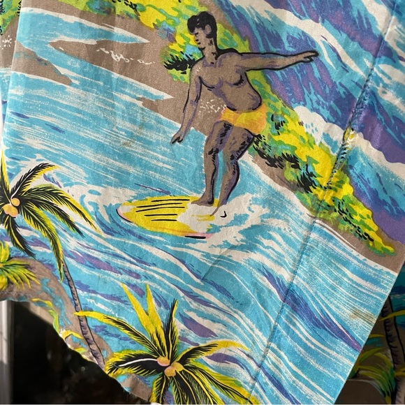 Anne Pinkerton surfer print silk vintage shirt women’s M - Picture 3 of 13